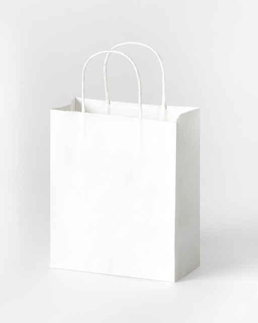 Tas met handvat Folia kraftpapier 110gr 18x21x8cm 20 stuks wit