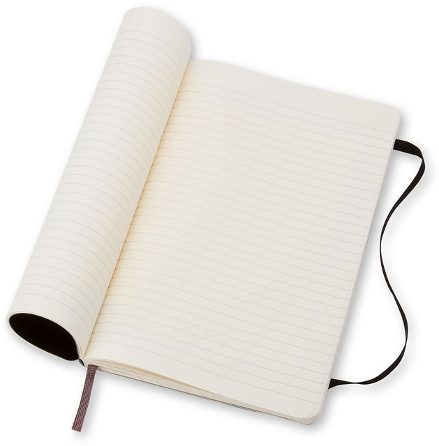 Notitieboek Moleskine large 130x210mm lijn soft cover zwart