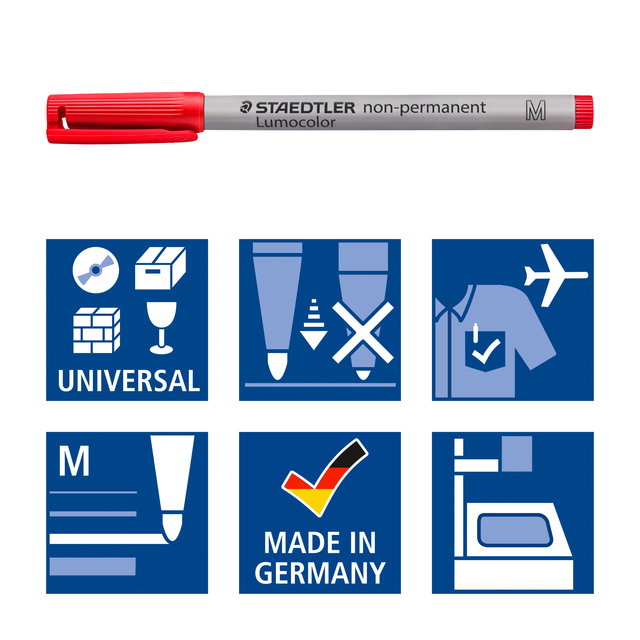 Viltstift Staedtler Lumocolor 315 non permanent M set à 4 stuks assort