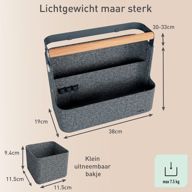 Bureau organizer Leitz draagbaar hangend donkergrijs