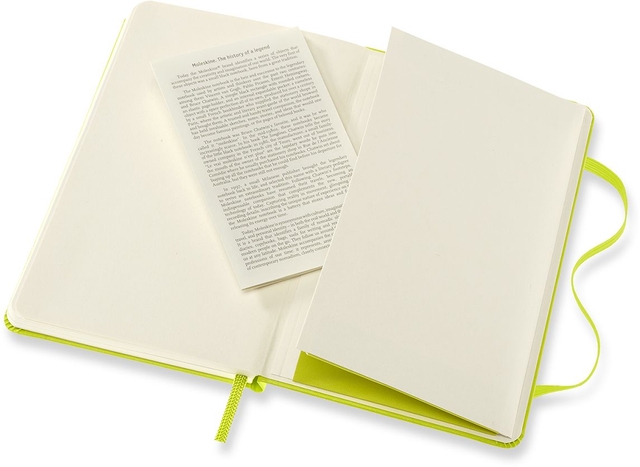 Notitieboek Moleskine pocket 90x140mm lijn hard cover lemon green
