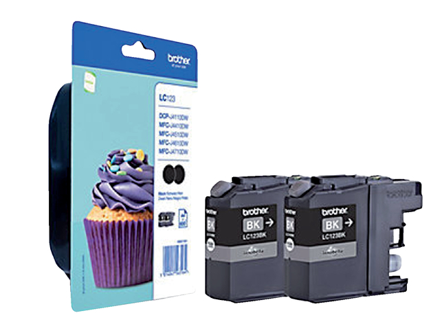 Brother LC123BKBP2 IJ Carts Black PK2