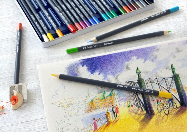 Kleurpotloden Faber-Castell Goldfaber assorti blik à 24 stuk