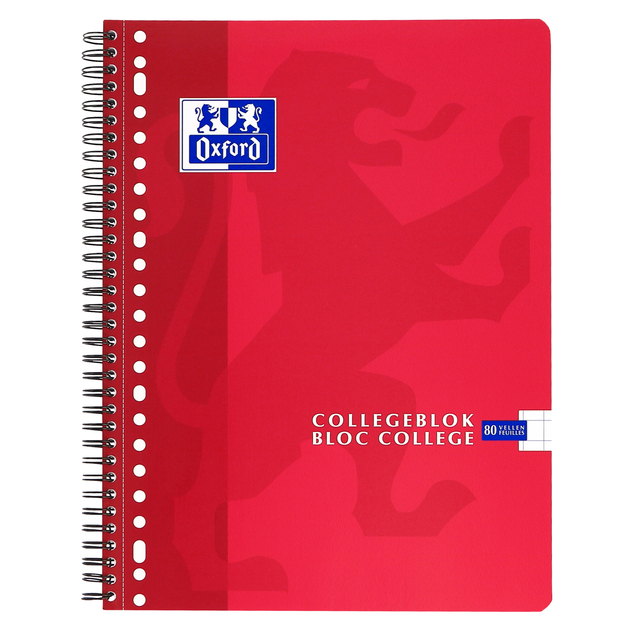 Oxford School A4+ Soft Card Cover Twin Wire 23 Holes Collegeblock 10mm Squared 160 Pages Assorted Scribzee® Compatibl