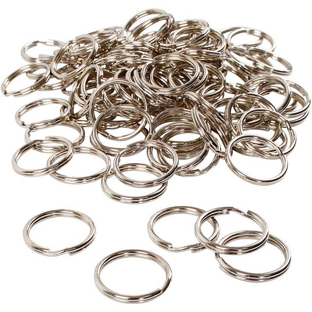 Sleutelring Creativ Company zilverkleurig 25mm 100 stuks