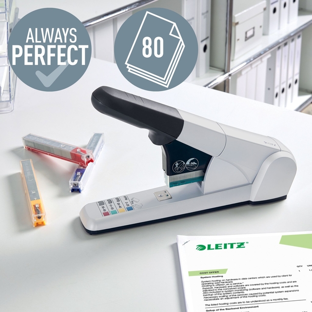 Stapler Leitz Heavy Duty 80 sheets silver