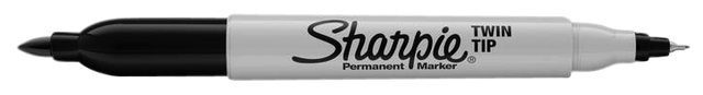 Viltstift Sharpie rond Twin tip ultra fijn & F zwart blister à 1 stuk