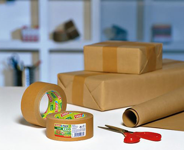 Verpakkingstape tesapack® papier ecoLogo® 25mx38mm bru