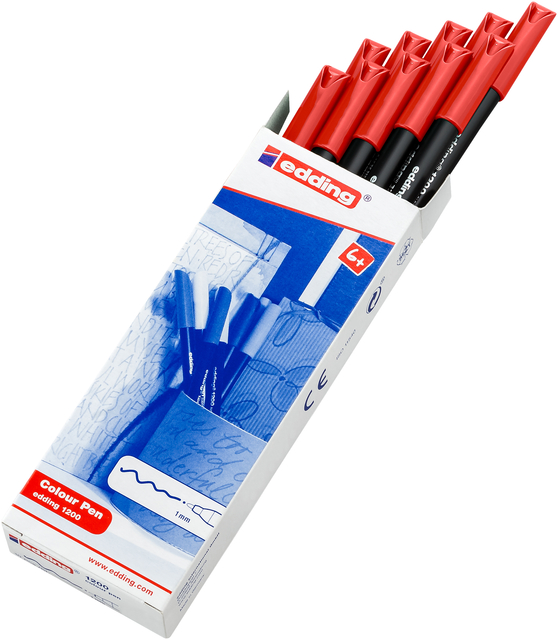 edding 1200 colour pen red