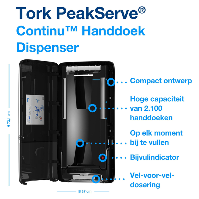 Towel dispenser Tork PeakServe® Continu™ H5 Elevation black 552