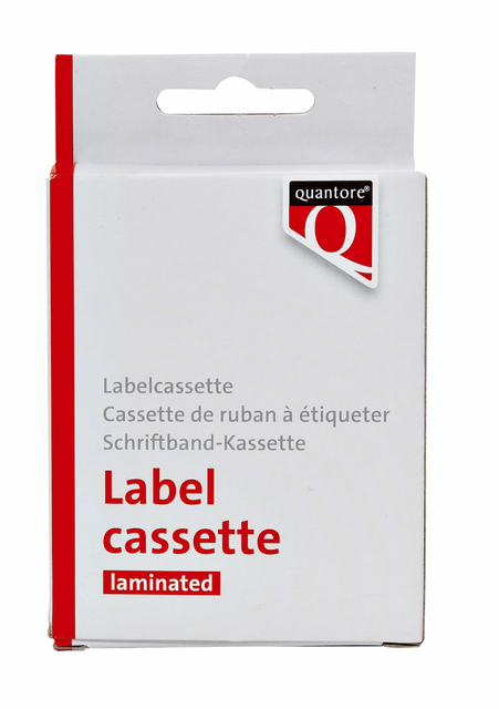 Labeltape Quantore TZe-241 18mmx8m wit/zwart