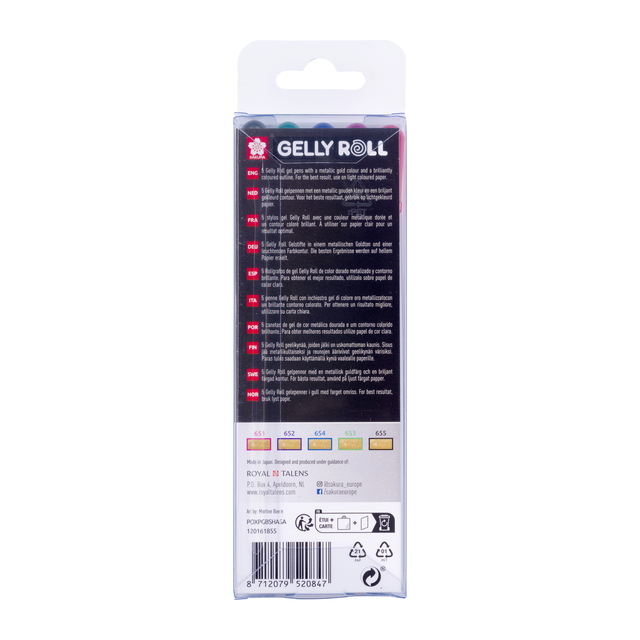 Gelschrijver Sakura Gelly Roll Gold Shadow set à 5 kleure