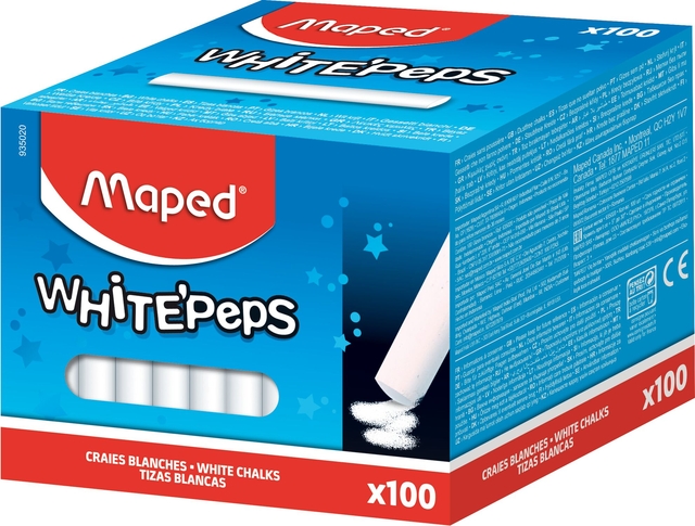 CHALK STICKS MAPED COLOR'PEPS WHITE