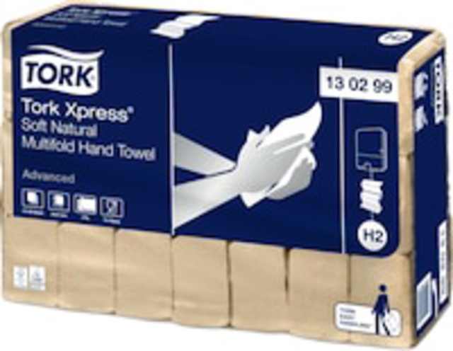 Handdoek Tork H2 Xpress Advanced multifold 2-laags 213x240mm 21x180 vel naturel 130299