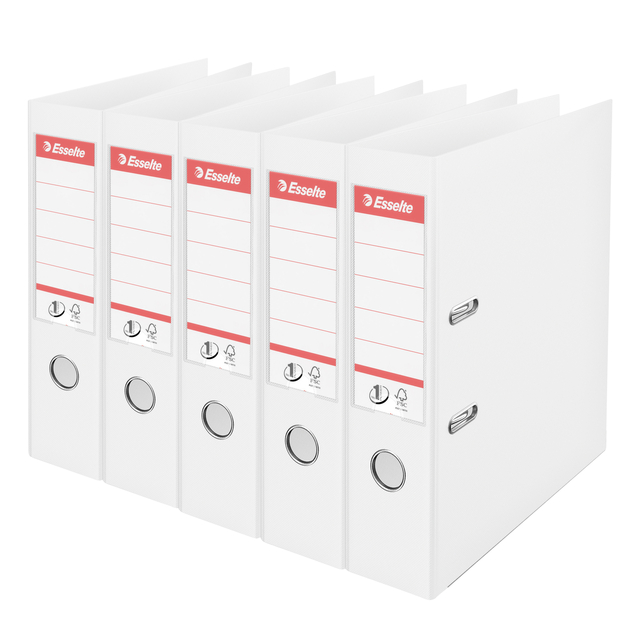 Lever Arch File Esselte No.1 VIVIDA 75mm PP A4 white 5 pieces