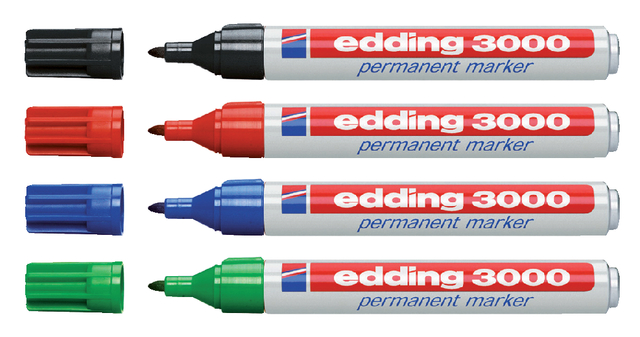 edding 3000 permanent marker blister of 4 assorted