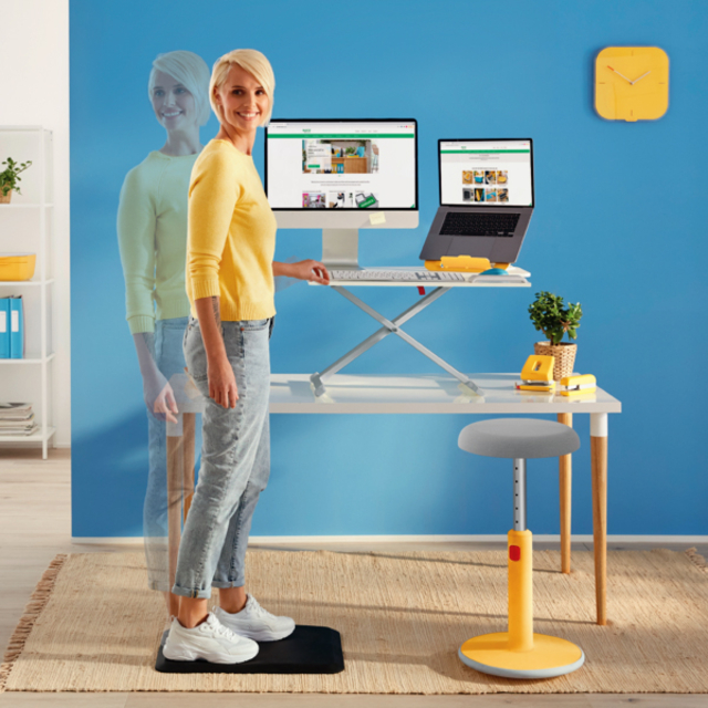 Laptopstandaard Leitz Ergo Cosy verstelbaar recyled grijs