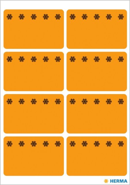 Deep-freeze labels 26x40mm lum. orange ice crystals 48 pcs.