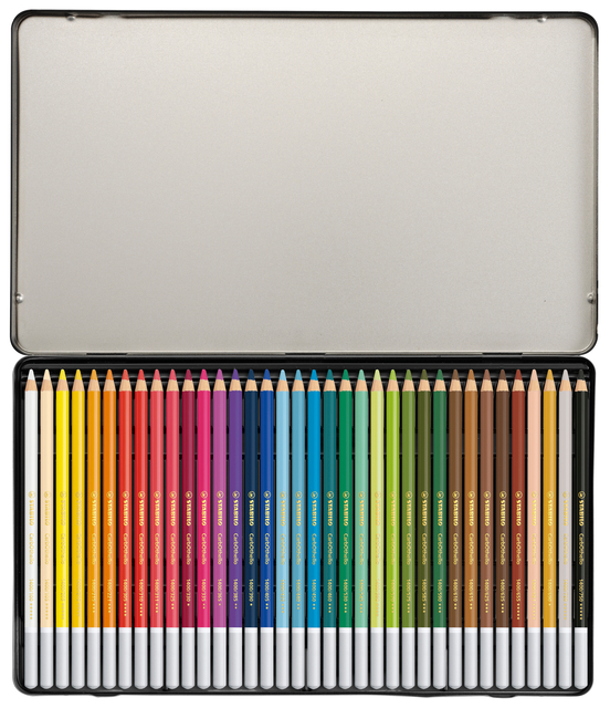 Kleurpotloden STABILO CarbOthello kalkpastel assorti blik à 36 stuk