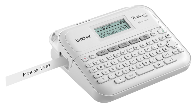 Labelprinter Brother P-touch TZe PT-D410 desktop qwerty 18mm wit in koffer