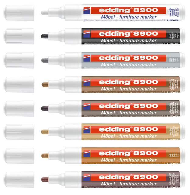 Viltstift edding 8900 meubel rond 1.5-2mm spierwit blister à 1 stu
