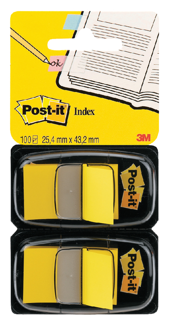 Indextabs Post-it 680 25.4x43.2mm duopack yellow 2x50 tabs