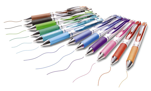 Gelschrijver Pentel BL77 Energel medium assorti 12 stuks