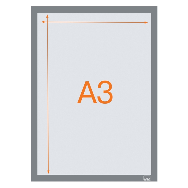 Infokader Nobo zelfklevend A3 zilver 2 stuks