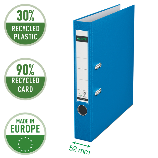 Lever Arch File Leitz  52mm PP A4 light blue
