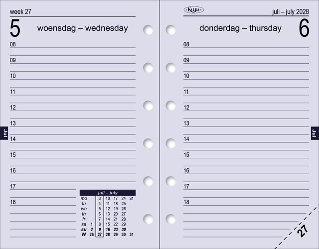 Agendavulling 2027 Kalpa Pocket 1dag/1pagina