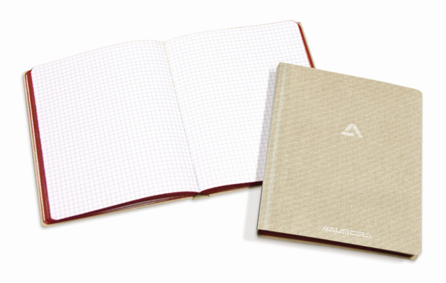 Notitieboek Aurora A5 ruit 5x5mm 192 pagina's 80g linnen grijs