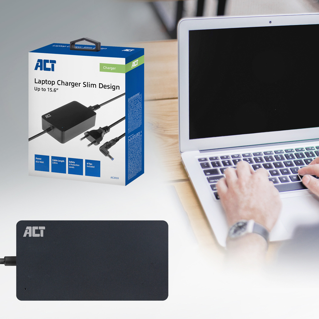 Laptop Oplader ACT Compact universeel 65W