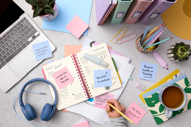 Memoblok Post-it 3M 73x73mm Transparant blauw