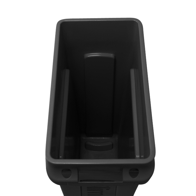 Afvalbak Rubbermaid Slim Jim Vented met luchtsleuven 60liter zwart