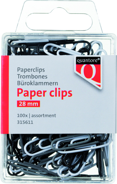 Paper clip Quantore blister 28mm assortment