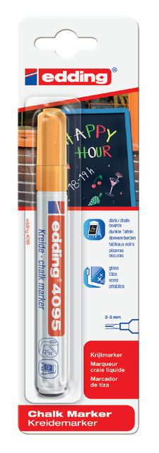 Krijtstift edding 4095 rond 2-3mm blauw blister à 1 stuk