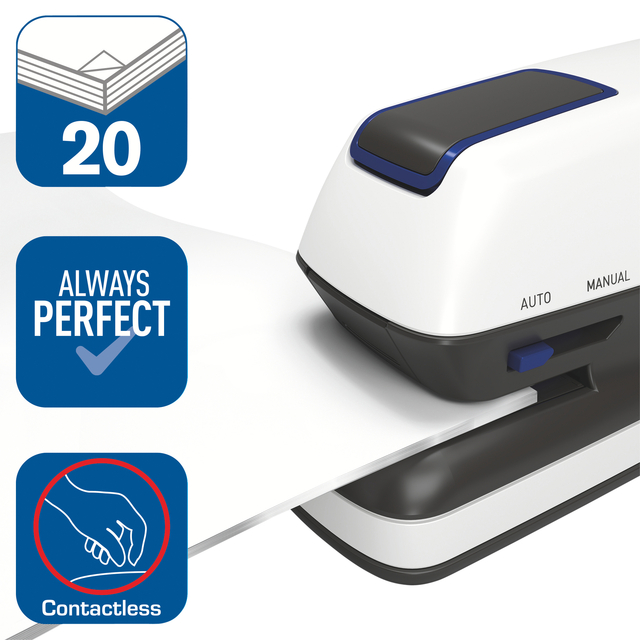 Stapler electric Rapid Optima Grip 20 sheets silver/black