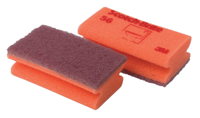 Scouring pad Scotch-Brite delicate surfaces 70x133mm red 10 pieces