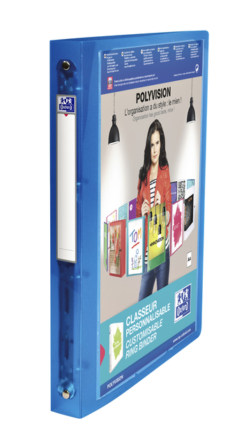 Ring Binder Elba Polyvision A4 30mm Spine 4 rings translucent Blue