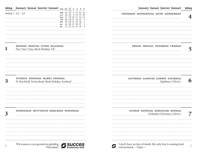Calendarium 2027 Succes Junior 7dagen/2pagina's