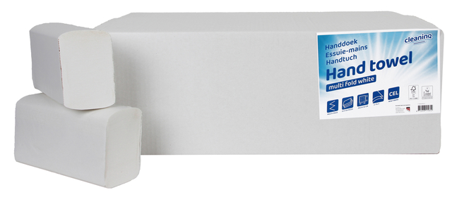 Handdoek Cleaninq H2 i-vouw 2-laags 203x320mm 25x120 vel wit