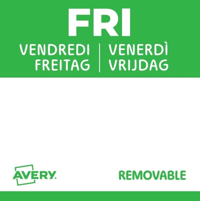 Etiket Avery HACCP vrijdag-groen 25x25mm 1000 stuks