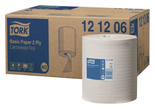 Cleaning roll Tork Basic M2 center feed multifunctional 2-layer 160m white 121206