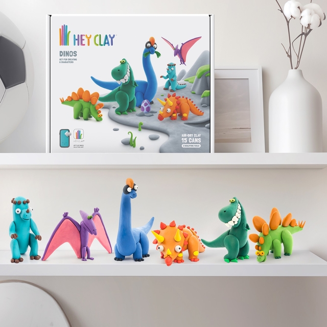 Klei Hey Clay dinos set à 15 delen