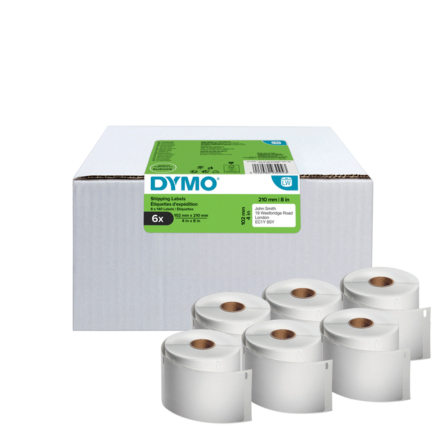 Etiket Dymo LabelWriter 5XL verzendlabel 102x210mm 6 rollen á 140 stuks wi