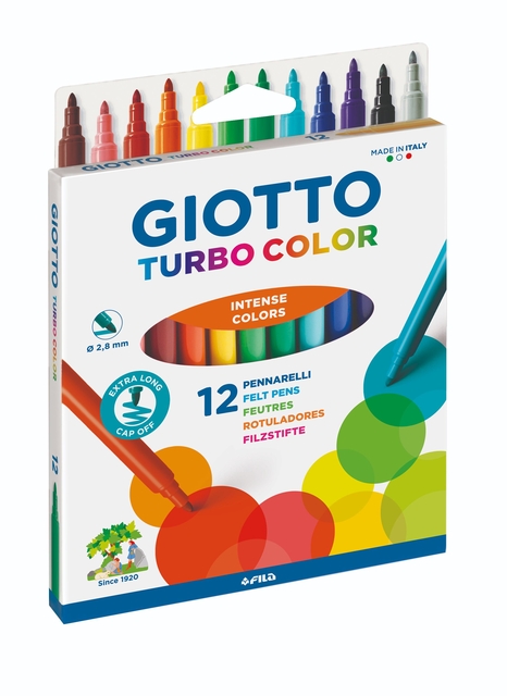 Viltstift Giotto Turbo Color assorti 12 stuks