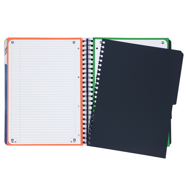 Oxford School A4+ Polypropylene Cover Twin Wire 4 Holes Projectbook Ruled 240 Pages Blue Scribzee® Compatibl