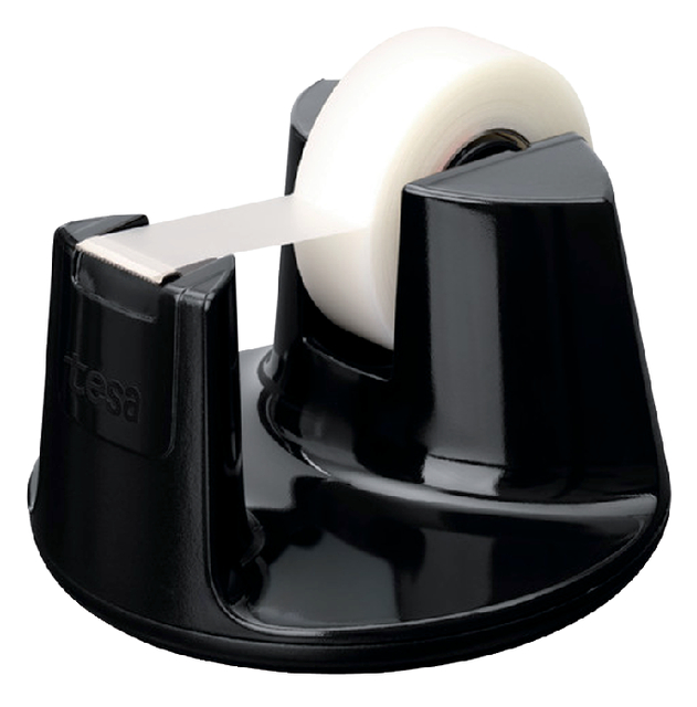 tesa COMPACT desk dispenser modern design,black + tesafilm invisible, 33m x 19mm