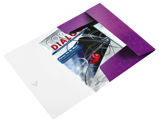 3-Flap Folder Leitz WOW  with elastic band PP purple