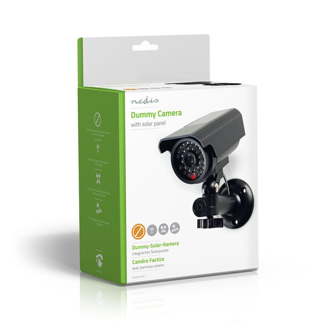 Dummy beveiligingscamera Nedis bullet solar buiten grijs